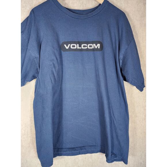VOLCOM Blue Medium Weight Cotton Skater Casual Short Sleeve T Shirt SZ XL - Picture 3 of 7